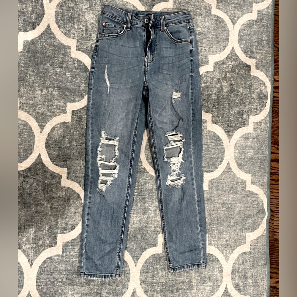 Blue ripped jeans